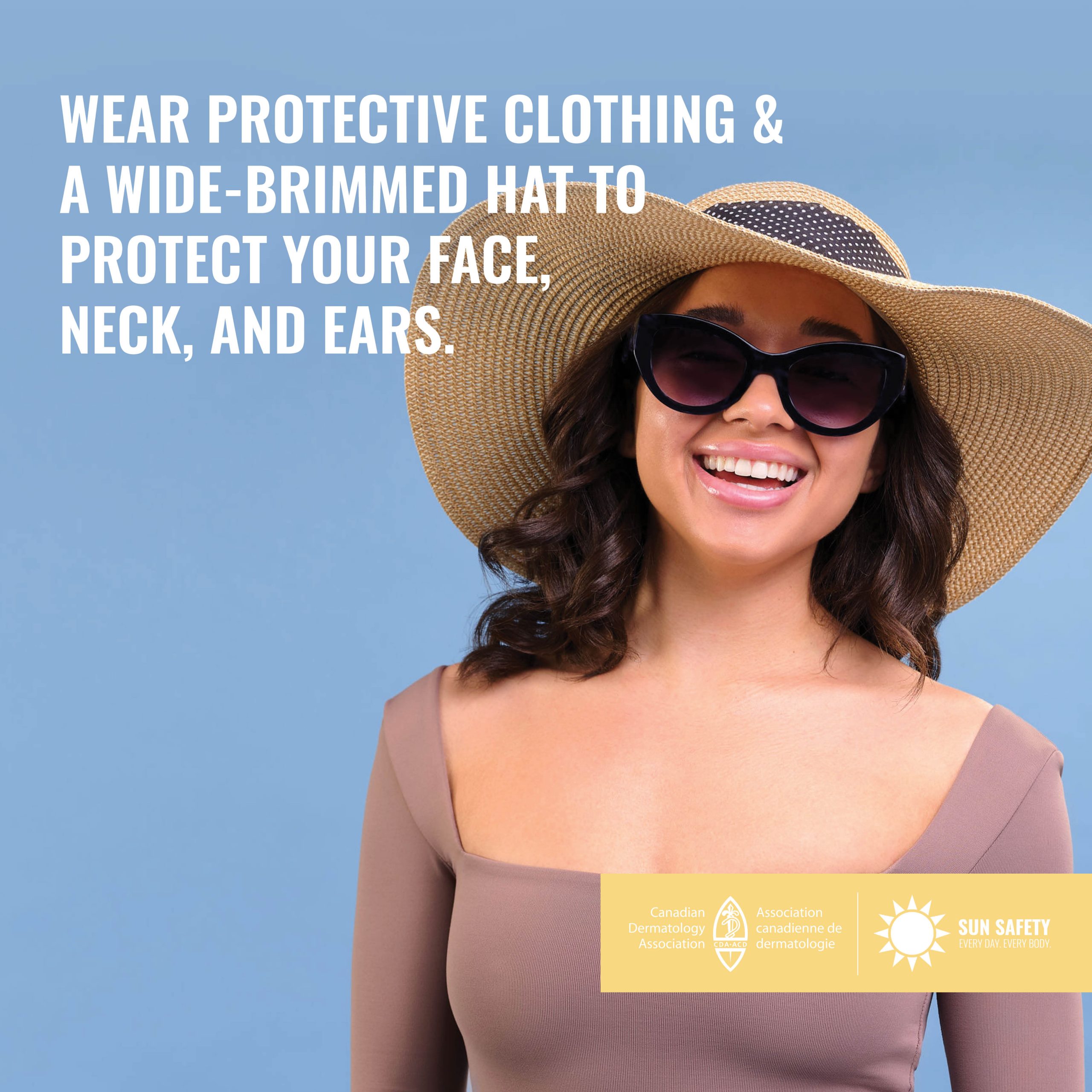 穿上防护服，戴上宽檐帽，保护你的脸、脖子和耳朵。